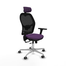 PIQUERAS Y CRESPO Silla de oficina Jorquera con mecanismo Sincro/Traslack Morado y Negro