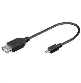 MicroConnect Cable USB 2.0 de 0,2 m, USB A a Micro-USB B, Negro