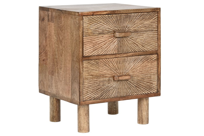 DKD Home Decor Mesita de Noche Mango Natural