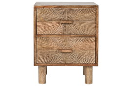 DKD Home Decor Mesita de Noche Mango Natural