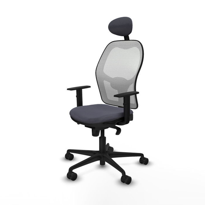 PIQUERAS Y CRESPO Silla de oficina Jorquera con mecanismo Sincro, Gris oscuro y Blanco
