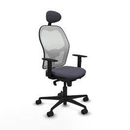 PIQUERAS Y CRESPO Silla de oficina Jorquera con mecanismo Sincro, Gris oscuro y Blanco