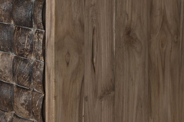 DKD Home Decor Armario Cocoshell 24 de Teca reciclada y Coco con 2 puertas, 80 x 40 x 200 cm