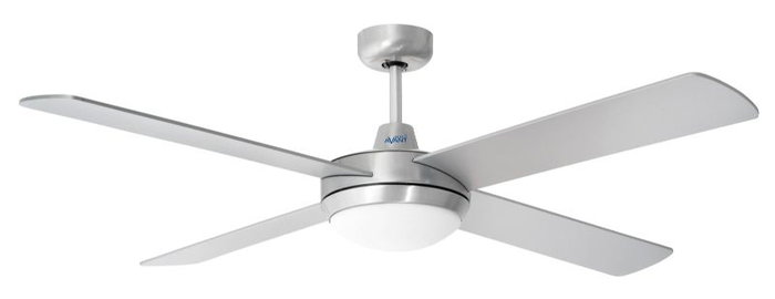 AVANT Ventilador de Techo Plateado 135 cm, 70 W, 4 Aspas con Lámpara y Mando a Distancia - Modelo Avant