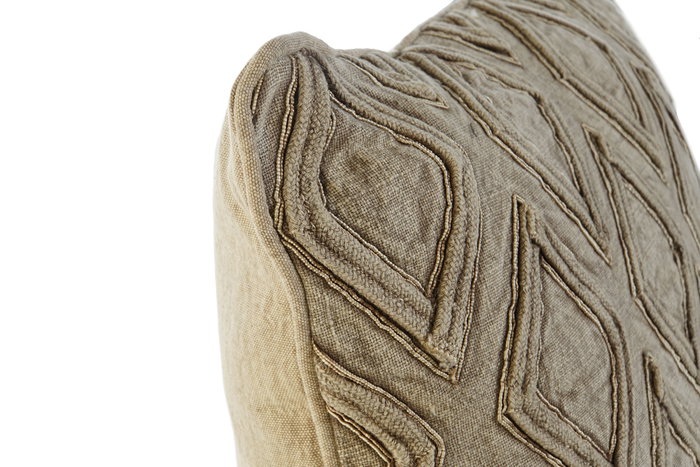 DKD Home Decor Cojín de Algodón Beige con Bordado 50x15x50 cm