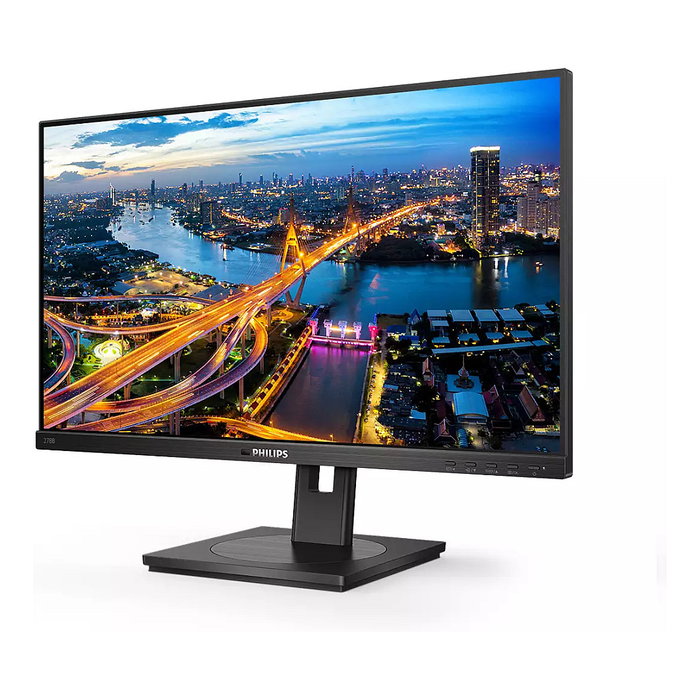 Philips 278B1/00 Monitor 27" 4K UHD (3840x2160) IPS 60Hz, USB-C Hub, Altavoces, Flicker-Free, Pivote Ajustable, Negro