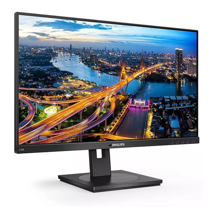 Philips 278B1/00 Monitor 27" 4K UHD (3840x2160) IPS 60Hz, USB-C Hub, Altavoces, Flicker-Free, Pivote Ajustable, Negro