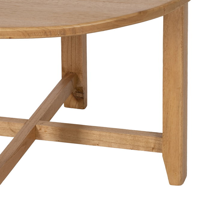 Mesa Centro Natural Madera Mindi Salón 80 X 80 X 50 cm