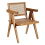 DKD Home Decor Silla de Teca y Ratán Natural 58x56x82 cm