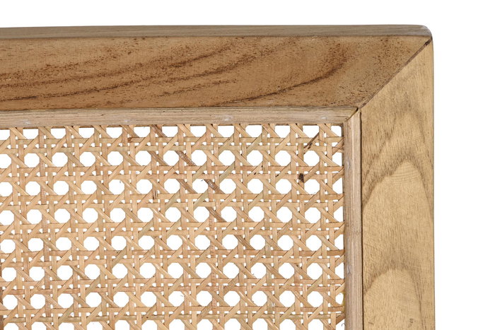 DKD Home Decor Silla de Teca y Ratan Natural 56 x 82 x 58 cm