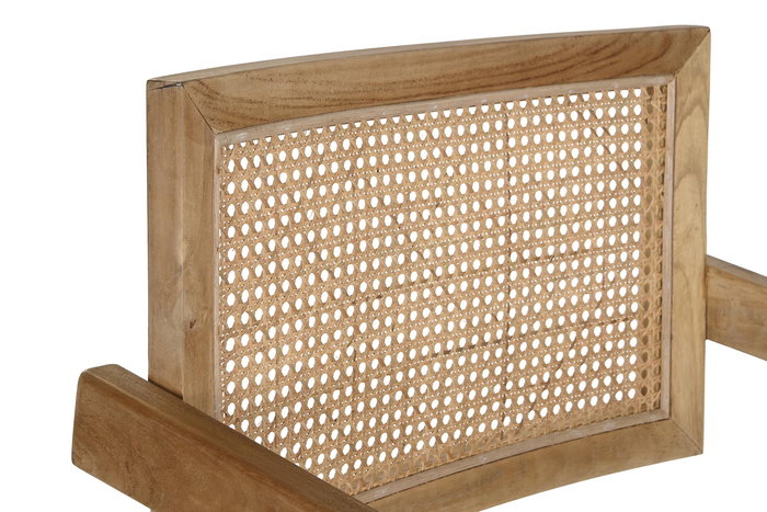 DKD Home Decor Silla de Teca y Ratan Natural 56 x 82 x 58 cm