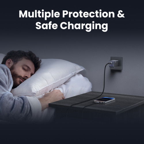 UGREEN 35042 Cargador Nexode Air 65W, 2x USB-C, 1x USB-A, Carga Rápida, Gris