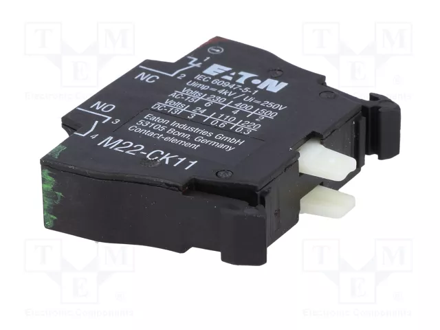 Eaton M22-CK11 Elemento de contacto 1S+1 con montaje frontal por resorte 107940