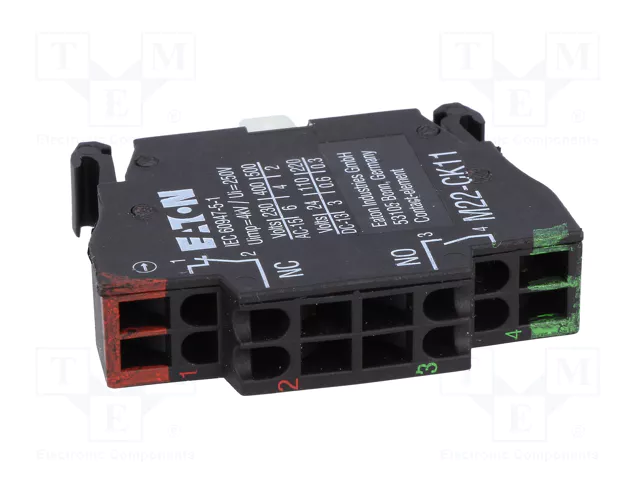 Eaton M22-CK11 Elemento de contacto 1S+1 con montaje frontal por resorte 107940