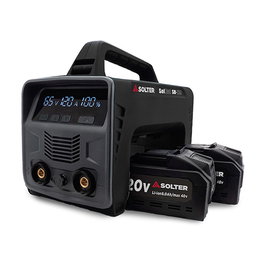 Solbat Equipo Soldador a Batería Solbat SB-120 90A + 2 Baterías Litio 20V/40V, 120A Máximo para Soldar Electrodos Hasta 3.25 mm, MMA/MIG, Portátil Ultraligero