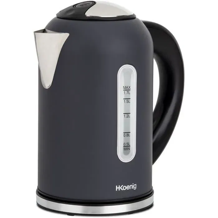 H.Koenig Hervidor Boe52 Programable Acero Inoxidable 1.7L 2200W Temperatura Ajustable Pantalla Digital Mantener Caliente
