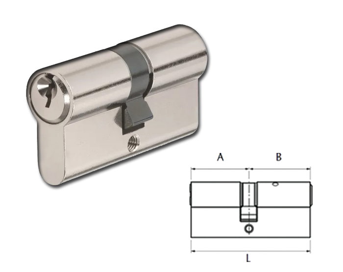 Europerfil Cilindro Níquel Serreta 30x40 R15+3 Llave CLN3040