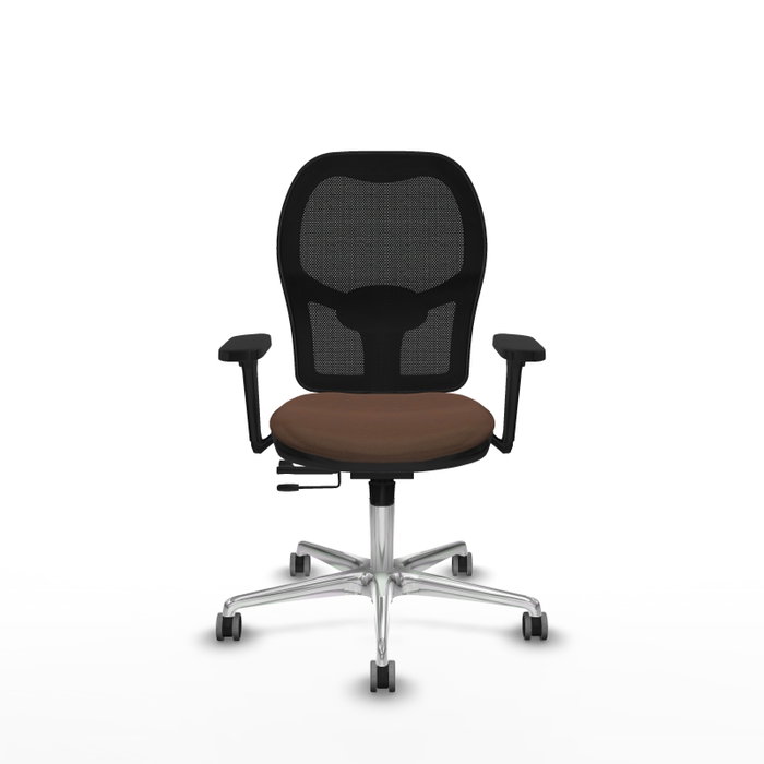 PIQUERAS Y CRESPO Silla de oficina Jorquera con mecanismo Sincro/Traslack, Marrón y Negro