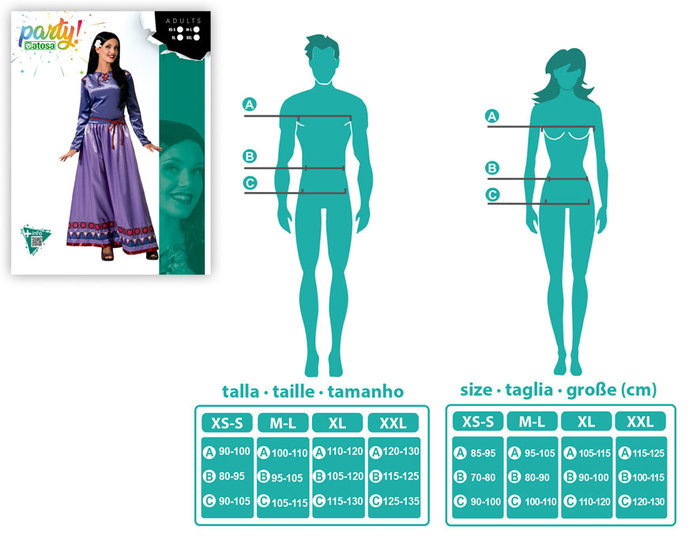 Disfraz de Princesa de Cuento Morado Vestido Largo Mujer Adulto