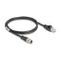 DeLOCK Cable M12 X-codificado 8 pin macho a RJ45 macho 1 m