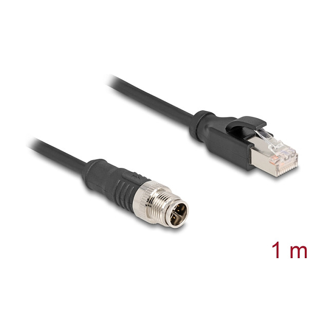 DeLOCK Cable M12 X-codificado 8 pin macho a RJ45 macho 1 m