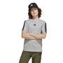 Camiseta de Manga Corta Infantil Adidas 3stripes Negro Gris claro L