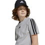 Camiseta de Manga Corta Infantil Adidas 3stripes Negro Gris claro L