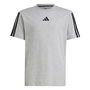 Camiseta de Manga Corta Infantil Adidas 3stripes Negro Gris claro L