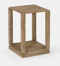 DKD Home Decor Mesita Auxiliar de Mango con Acabado Chorro de Arena