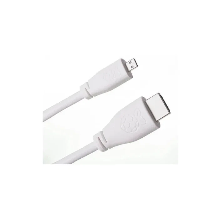 Raspberry Cable HDMI CT7689AX - Micro HDMI (Tipo D) a HDMI Estándar (Tipo A) 1m Blanco - Compatible con Raspberry Pi, Soporta 4Kp60