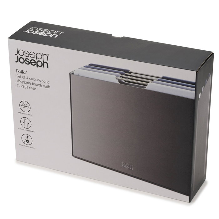 Joseph Joseph Folio Set de 4 tablas de cortar, Gris, Regular Joseph Joseph Folio Set de 4 tablas de cortar, Gris, Regular