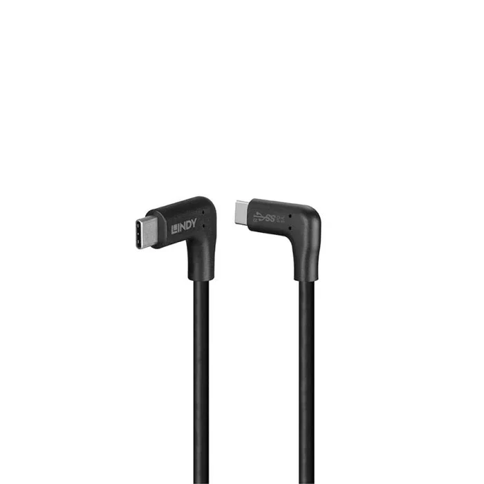 Lindy 32023 Cable USB 3.2 Gen 2 (10 Gbit/s) USB-C a USB-C 1m Negro con Power Delivery 60W