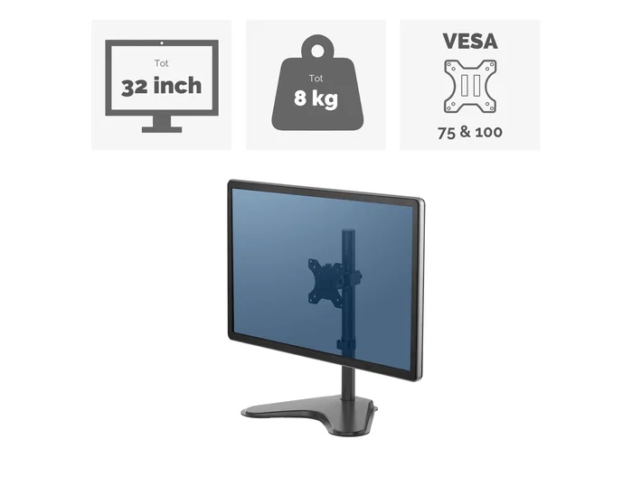 Fellowes Soporte de Monitor Professional Series con Peana, Negro, hasta 32 pulgadas