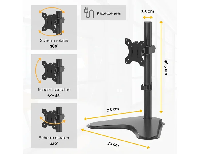 Fellowes Soporte de Monitor Professional Series con Peana, Negro, hasta 32 pulgadas