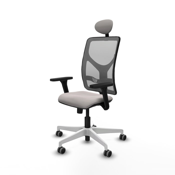 PIQUERAS Y CRESPO Silla de oficina Motilla con mecanismo Sincro, Blanco y Gris PIQUERAS Y CRESPO Silla de oficina Motilla con mecanismo Sincro, Blanco y Gris