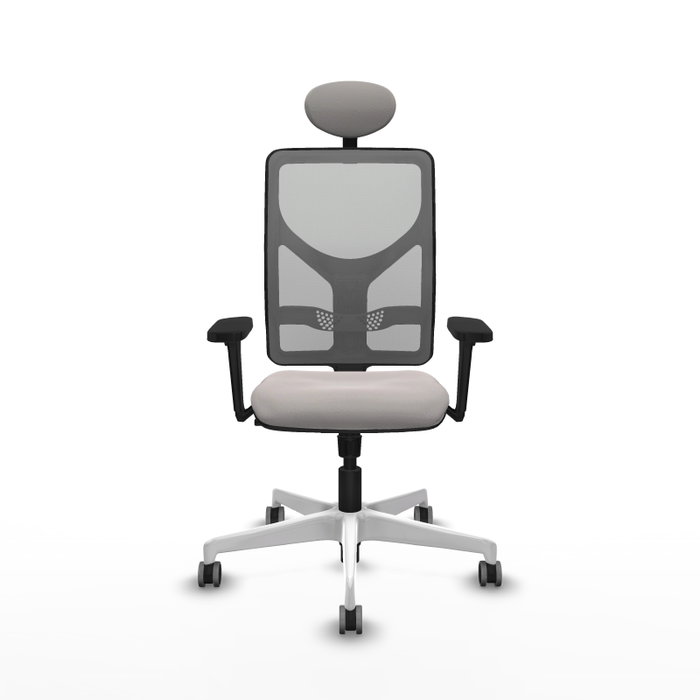 PIQUERAS Y CRESPO Silla de oficina Motilla con mecanismo Sincro, Blanco y Gris PIQUERAS Y CRESPO Silla de oficina Motilla con mecanismo Sincro, Blanco y Gris
