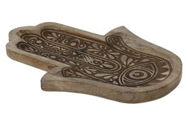 DKD Home Decor Bandeja Vaciabolsillos Mango HAMSA 30x20x2,3 cm