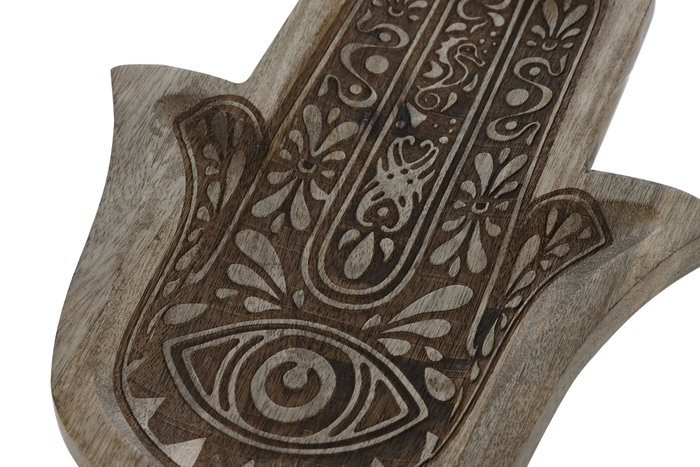DKD Home Decor Bandeja Vaciabolsillos Mango HAMSA 30x20x2,3 cm