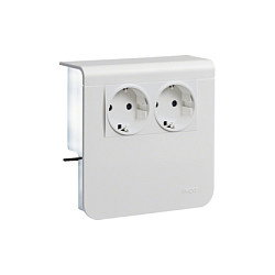 Hager Juego de enchufes 2 bocas 20x80mm blanco tráfico