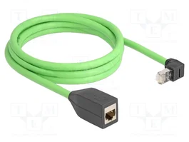 DeLOCK Cable de extensión de red Cat.6A SF/UTP 2 m verde macho angular/hembra
