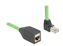 DeLOCK Cable de extensión de red Cat.6A RJ45 macho angular a hembra 2 m verde