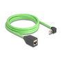 DeLOCK Cable de extensión de red RJ45 Cat.6A macho acodado hacia arriba a hembra SF/UTP 2 m verde