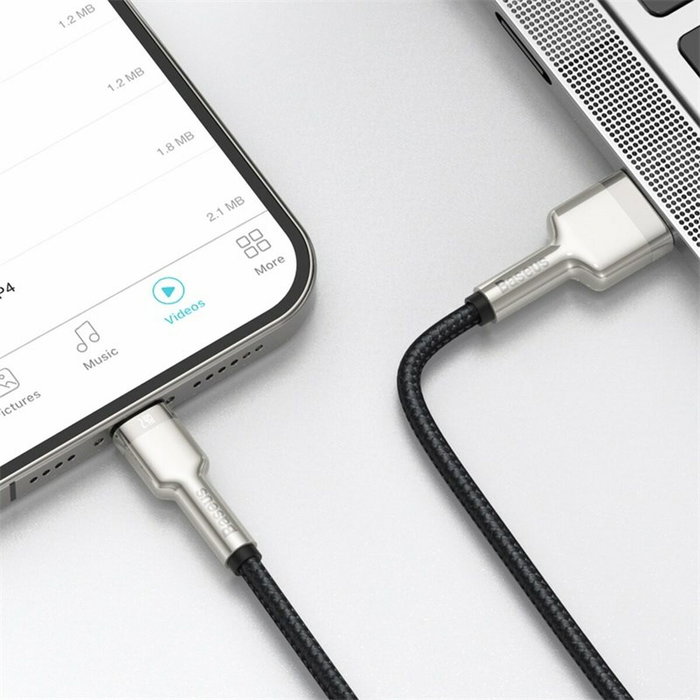 Baseus Cable Lightning a USB-A Cafule, 2.4A, 1m, Negro Baseus Cable Lightning a USB-A Cafule, 2.4A, 1m, Negro