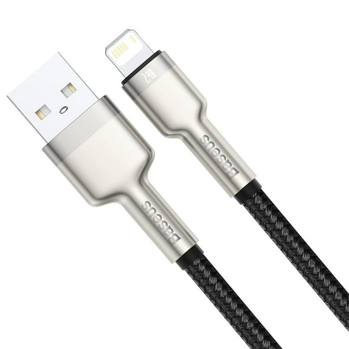 Baseus Cable Lightning a USB-A Cafule, 2.4A, 1m, Negro Baseus Cable Lightning a USB-A Cafule, 2.4A, 1m, Negro