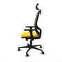 PIQUERAS Y CRESPO Silla de oficina Cilanco con mecanismo Sincro/Traslack, Similpiel Amarillo y Malla Gris