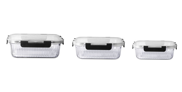 DKD Home Decor Recipiente Transparente 17.5 x 8.2 x 23 cm Borosilicato PP Apto Horno Microondas Lavavajillas Cierre Hermético