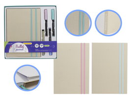 Bismark 330620 Set Libreta Bullet Kraft con Rotuladores Pincel y Bolígrafo