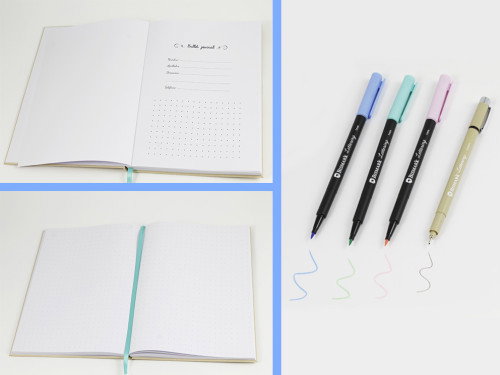 Bismark 330620 Set Libreta Bullet Kraft con Rotuladores Pincel y Bolígrafo