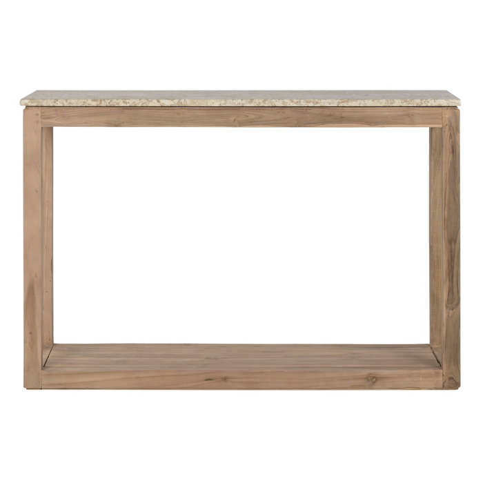 DKD Home Decor Consola Colonial Madera Reciclada Marmol Natural Beige 120 x 40 x 82 cm