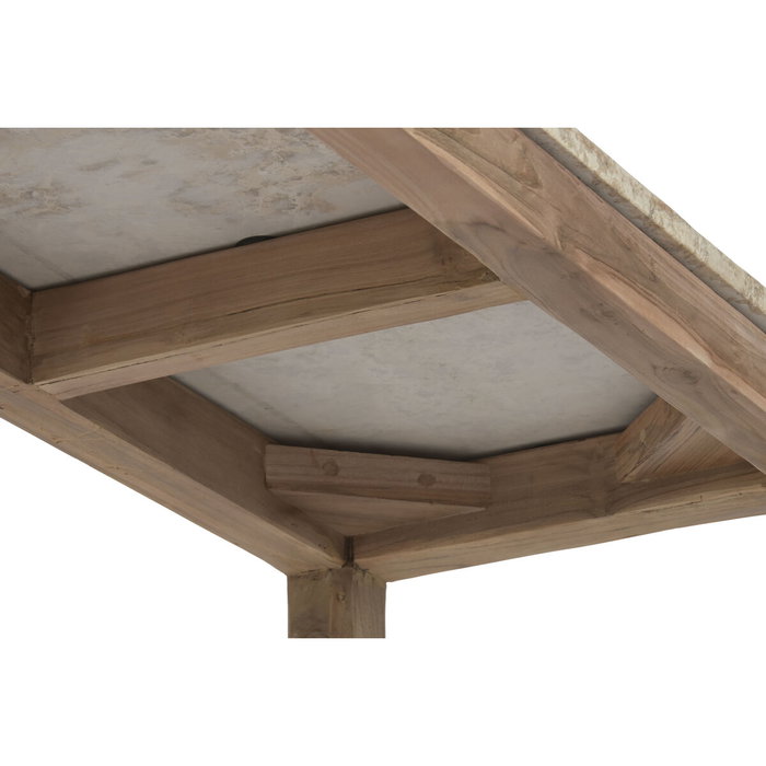 DKD Home Decor Consola Colonial Madera Reciclada Marmol Natural Beige 120 x 40 x 82 cm